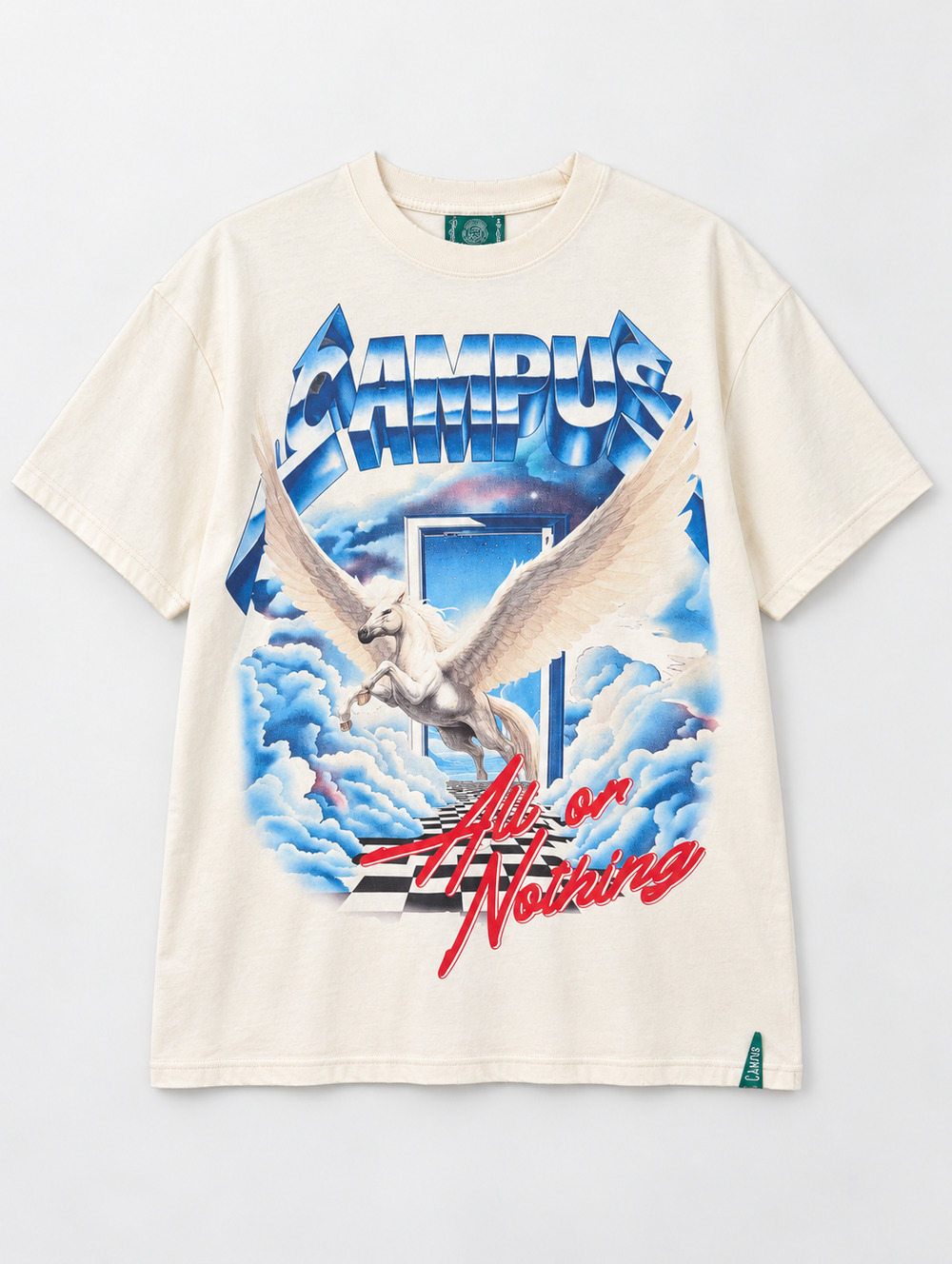 Campus Goods Saints Sinners Pegasus Graphic T-Shirt Mens M White NWT
